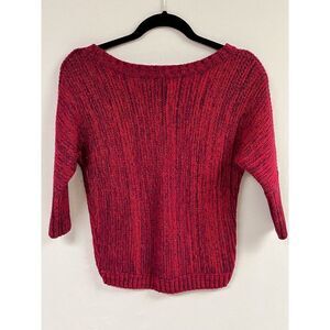 EXPRESS Womens 3/4 Sleeve Wool Blend Knit Pullover Pink Purple Sweater Sz Small